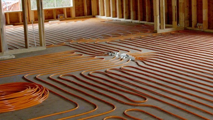 Radiant floor heating systems typically operate at temperatures of: